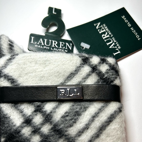 🍂NWT Ralph Lauren Gloves w/ Touch Technology. Black & Cream Plaid. Size: Large - Picture 14 of 15
